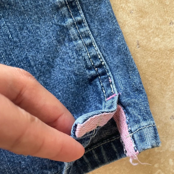 Vintage Girls Genuine Kids Oshkosh Denim Overalls with Embroidered Flowers - Picture 8 of 11